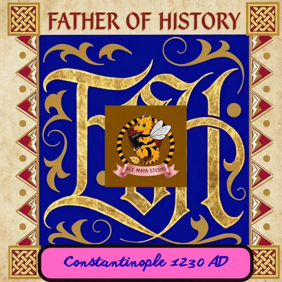 Illuminated title page of Father of History